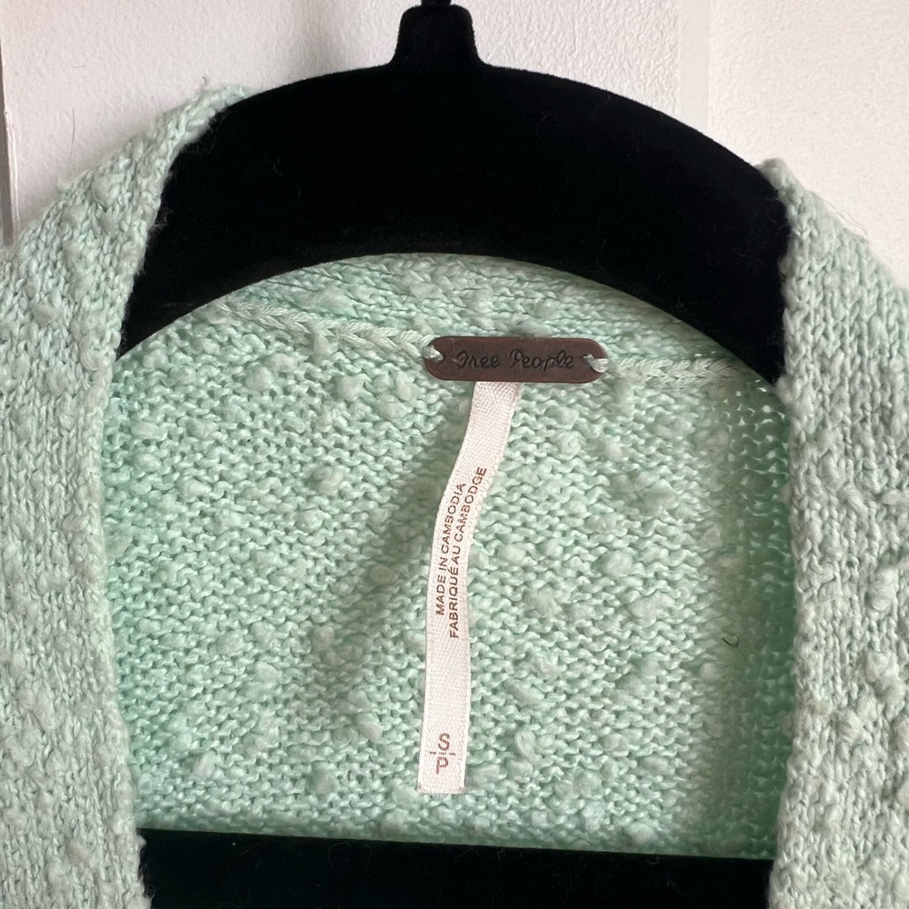 Free People teal Cardigan Sweater size S - Picture 2 of 3